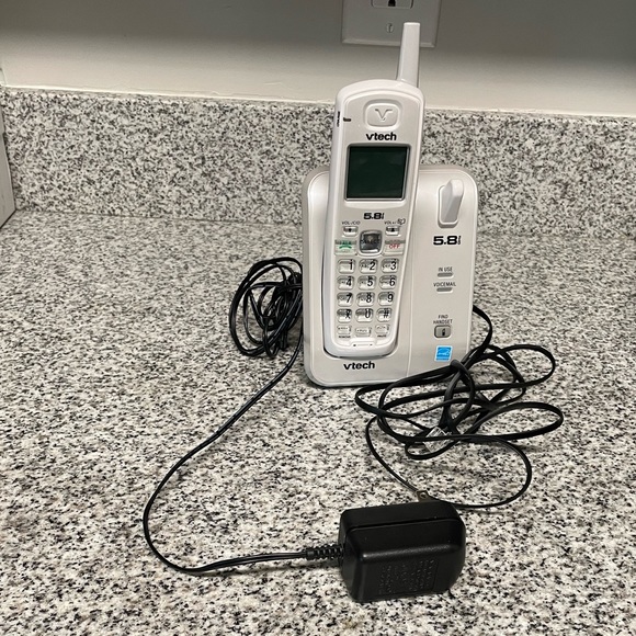 VTech 5.8 Ghz Single Line Cordless Phone w/ Caller ID, White Telephone - Picture 3 of 10